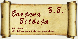 Borjana Bilbija vizit kartica